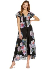 Adrianna Papell Floral Print Jumpsuit - Black Multi