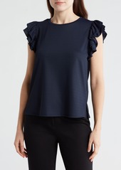 Adrianna Papell Flutter Sleeve Knit Top in Black at Nordstrom Rack