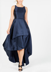 Adrianna Papell High-Low Mikado Gown - Black