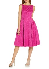 Adrianna Papell Jacquard A-Line Cocktail Dress in Tropical Fuchsia at Nordstrom