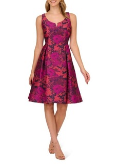 Adrianna Papell Jacquard Fit & Flare Dress