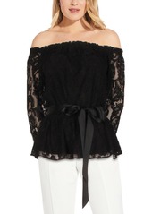 Adrianna Papell Off-The-Shoulder Lace Blouse