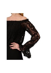 Adrianna Papell Off-The-Shoulder Lace Jumpsuit - Black