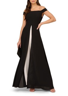Adrianna Papell Off the Shoulder Maxi Jumpsuit