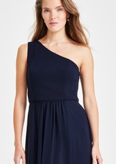 Adrianna Papell One-Shoulder Chiffon Gown - Midnight