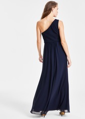 Adrianna Papell One-Shoulder Chiffon Gown - Midnight