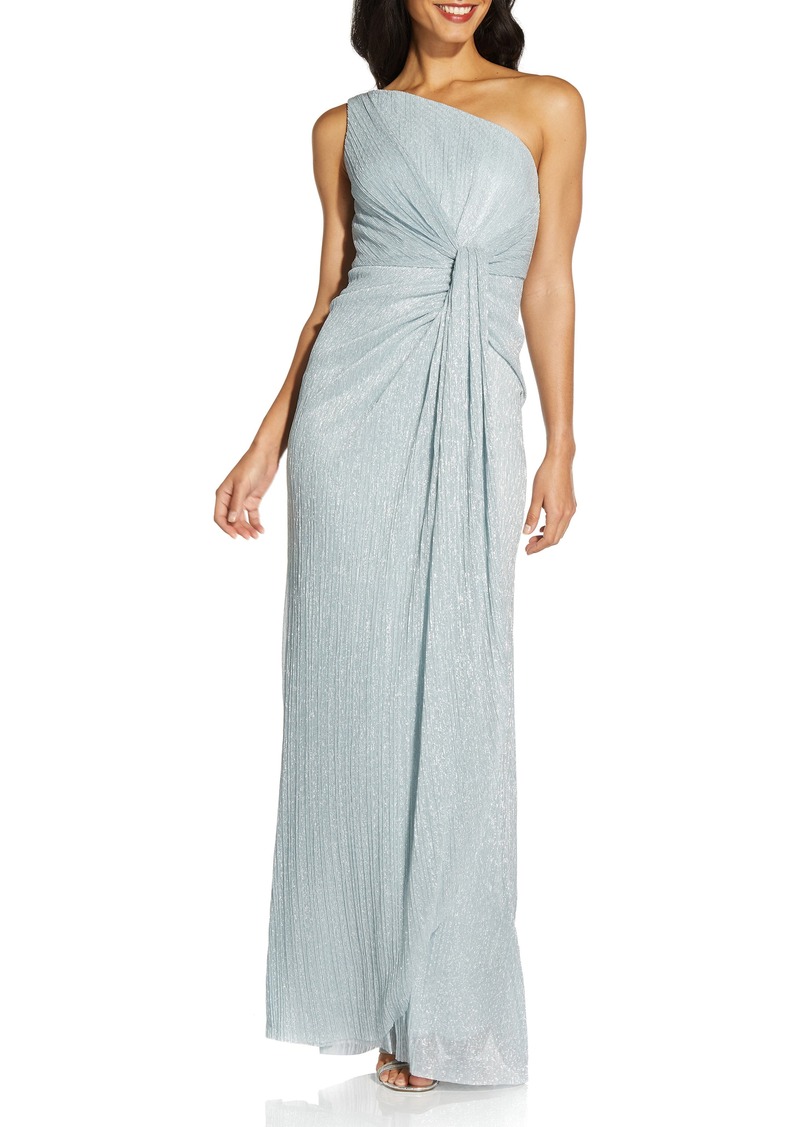 Adrianna Papell One-Shoulder Evening Gown in Dusty Periwinkle at Nordstrom