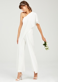 Adrianna Papell One-Shoulder Jumpsuit - Ivory