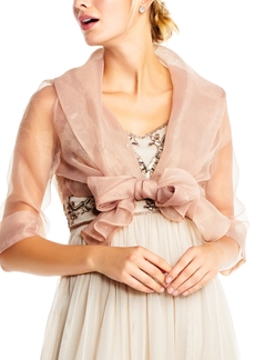 Adrianna Papell Organza Wrap Jacket - Champagne