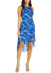 Adrianna Papell Printed High-Low Fit & Flare Dress