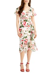 Adrianna Papell Rose Magnolia Flutter Dress