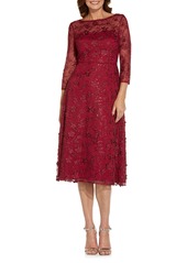 Adrianna Papell Sequin Embroidered Midi Dress at Nordstrom
