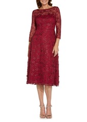 Adrianna Papell Sequin Embroidered Midi Dress at Nordstrom