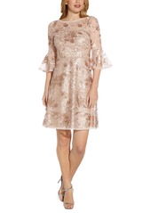 Adrianna Papell Sequined Ruffled-Cuff Dress