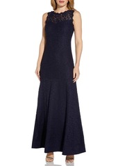 Adrianna Papell Sleeveless Lace Trumpet Gown