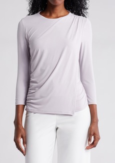 Adrianna Papell Solid Ruched Top in Pearl Grey at Nordstrom Rack
