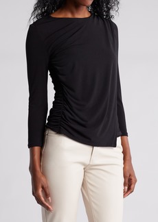 Adrianna Papell Solid Ruched Top in Black at Nordstrom Rack