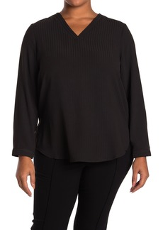 Adrianna Papell Solid Textured Stripe Tunic in Black at Nordstrom Rack