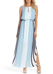 Adrianna Papell Stripe Maxi Dress in Blue Multi at Nordstrom