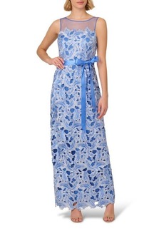 Adrianna Papell Tonal Lace Column Gown