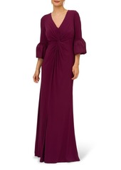 Adrianna Papell Twist Front Jersey Gown
