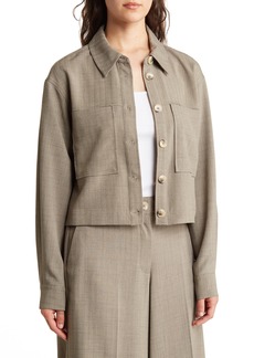 Adrianna Papell Utility Jacket in Fade Olive Ivory Shadow Stripe at Nordstrom Rack