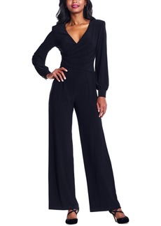 Adrianna Papell V-Neck Wrap-Style Jumpsuit - Black