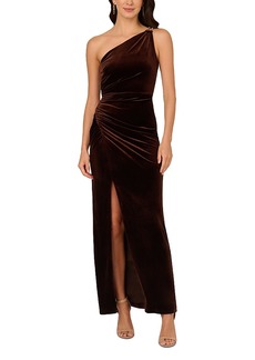 Adrianna Papell Velvet One Shoulder Gown