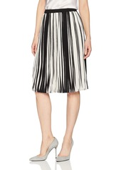 Adrianna Papell Women's 2 Tone Pleated Crepe Skirt