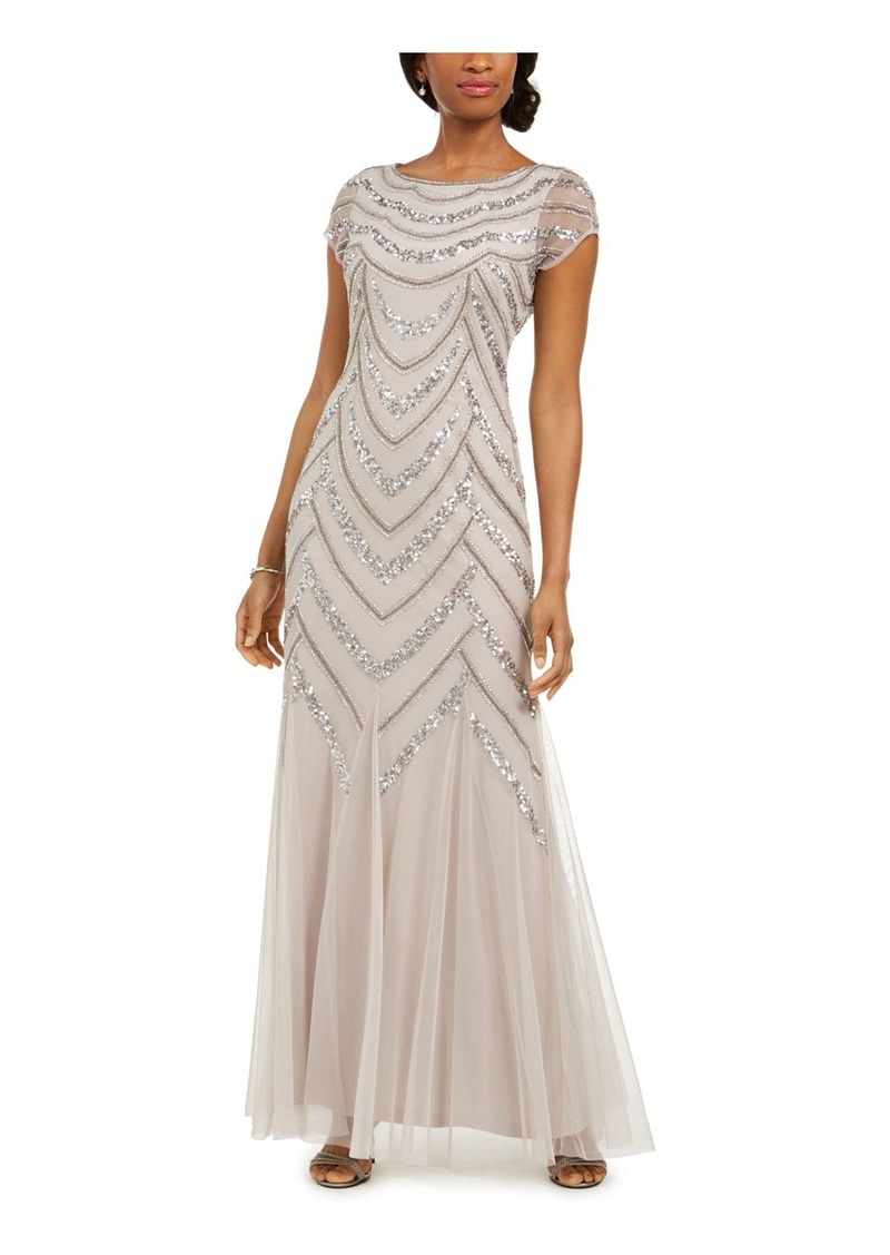 Adrianna Papell Women's Bead Covered Gown