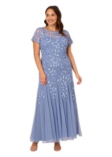 Adrianna Papell Women's Bead Long Dress With Godets  18