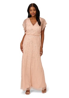 Adrianna Papell Women's Beaded Blouson Gown