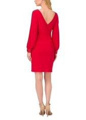 Adrianna Papell Women's Beaded-Cuff V-Back Dress - Hot Ruby