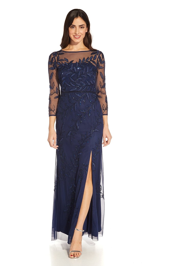 Adrianna Papell Women's Beaded Embroidered Gown