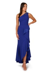 Adrianna Papell Women's Beaded Knit Crepe Gown