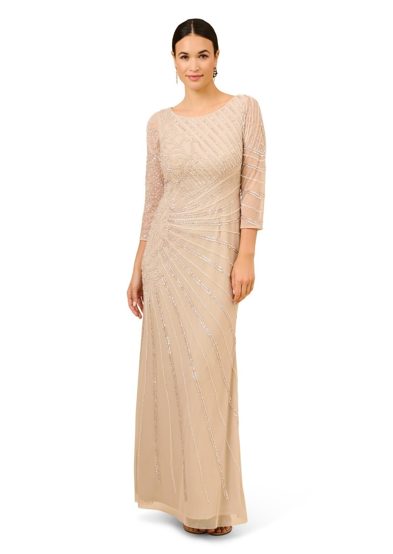 Adrianna Papell Women's Beaded Long Gown