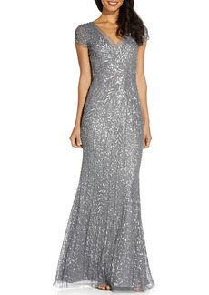 Adrianna Papell Women's Beaded Mermaid Gown