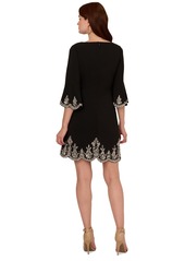 Adrianna Papell Women's Beaded Square-Neck A-Line Dress - Black