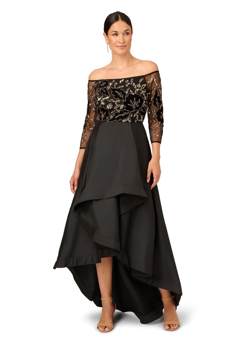 Adrianna Papell Women's Beaded Taffeta Gown