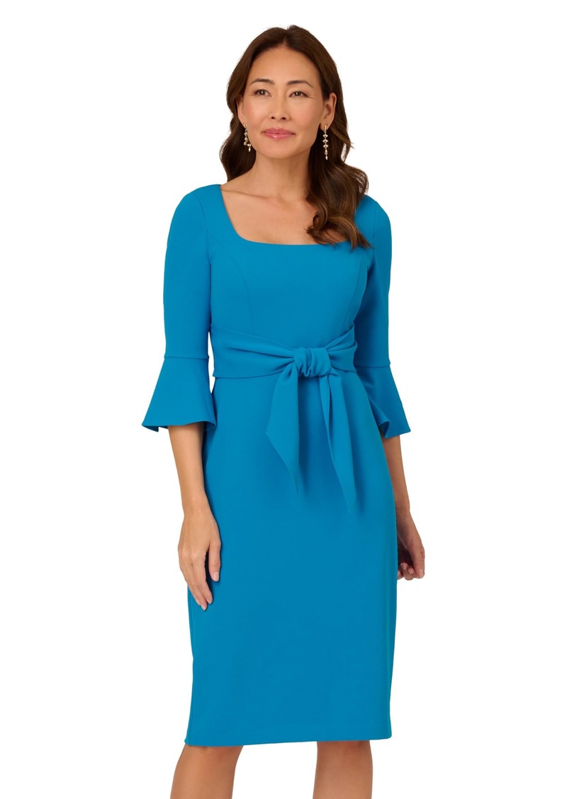 Adrianna Papell Women's Bell Sleeve Tie Front Dress