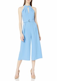 Adrianna Papell Women's Cameron Woven Cropped Jumpsuit FOUNTAINEBLEAU