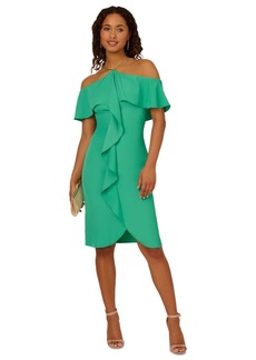 Adrianna Papell Women's Cascading-Ruffle Chain Dress - Floral Green