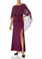 Adrianna Papell Women's Chiffon Capelet Jersey Gown