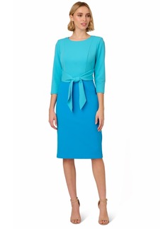 Adrianna Papell Women's Colorblocked Tie-Waist Midi Dress - Cerulean/Azure