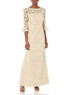 Adrianna Papell Women's Corded Embroidery Gown