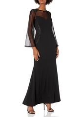 Adrianna Papell Women's Crepe and Point D'esprit Gown