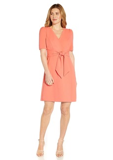Adrianna Papell Women's Crepe TIE Front WRAP Dress