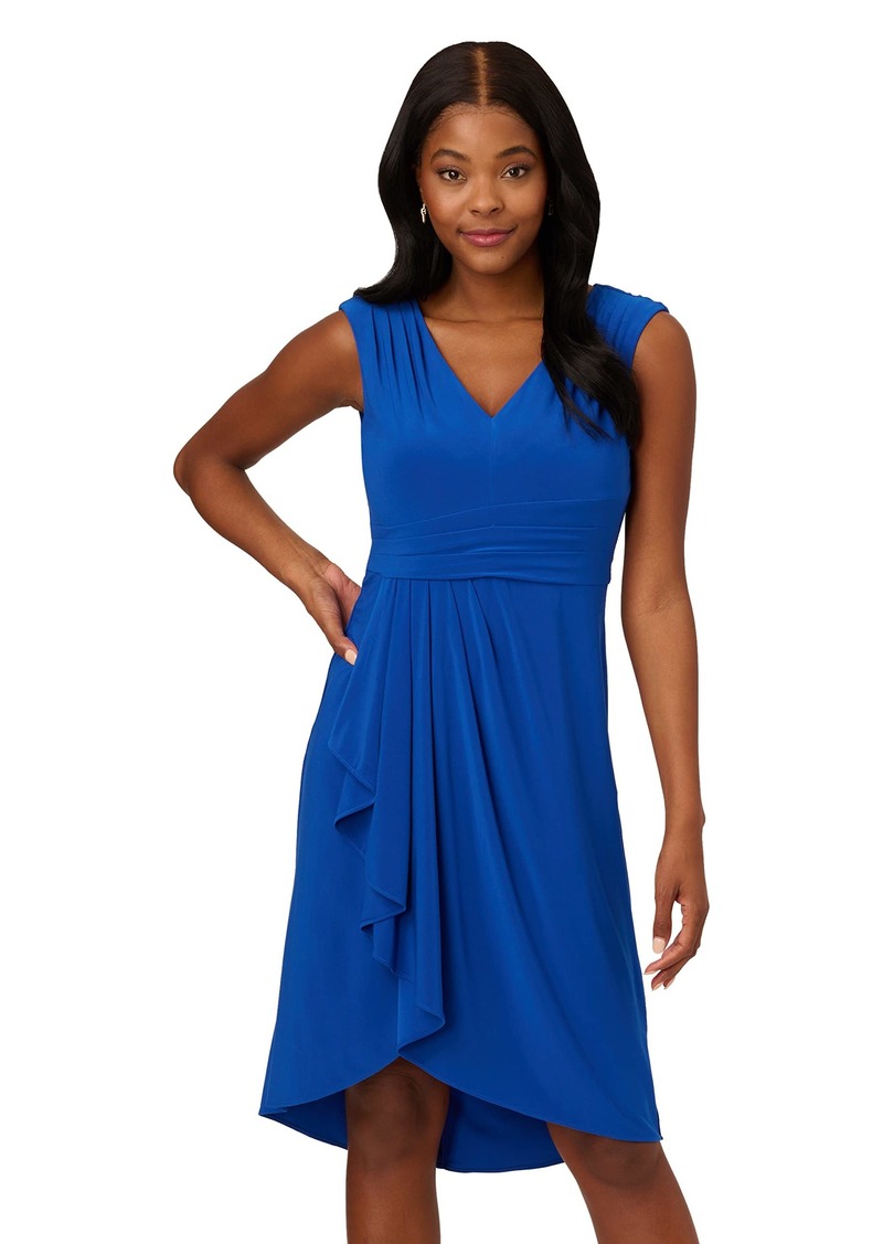 Adrianna Papell Women's Draped Jersey Asymmetric Dress