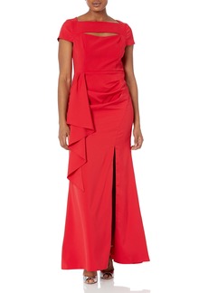 Adrianna Papell Women's Draped Laguna Crepe Gown Haute RED