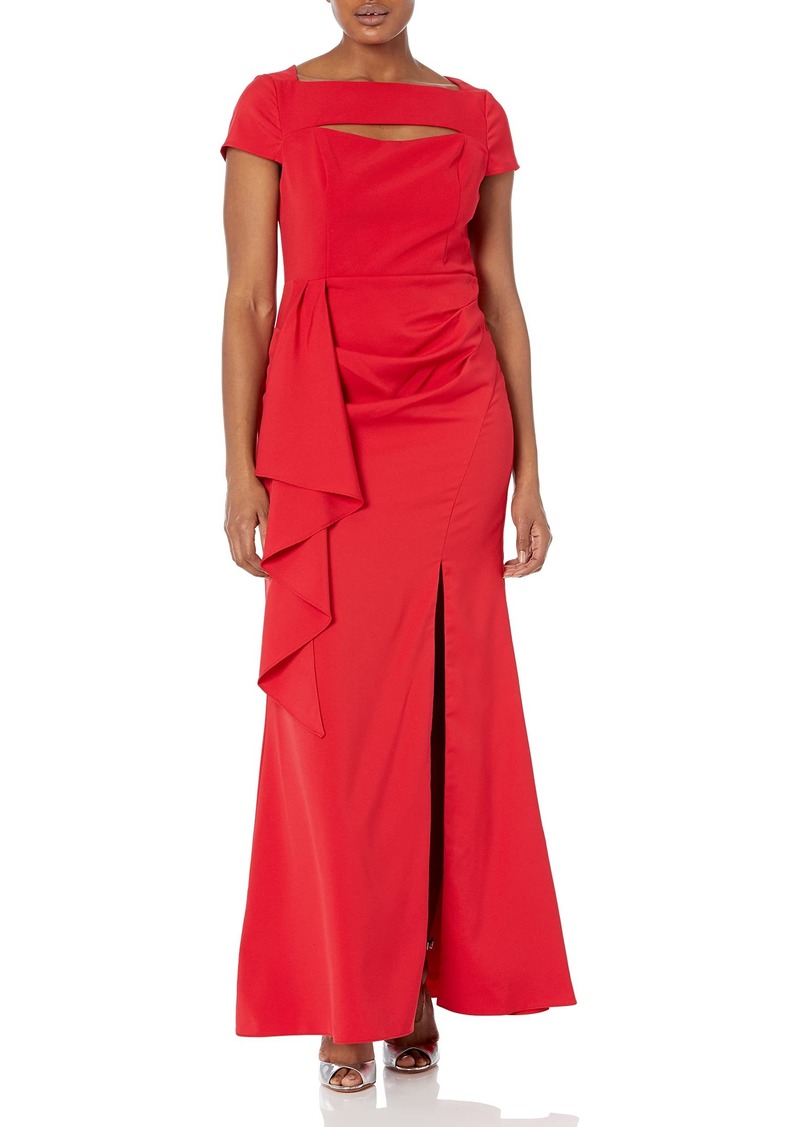 Adrianna Papell Women's Draped Laguna Crepe Gown Haute RED